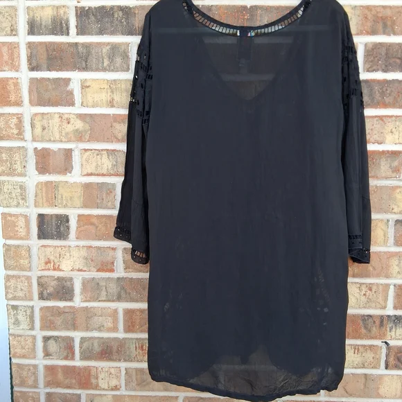 johnny was black embroidered dress Illusion Halter Embroidered Tulle Midi Dress main image 1